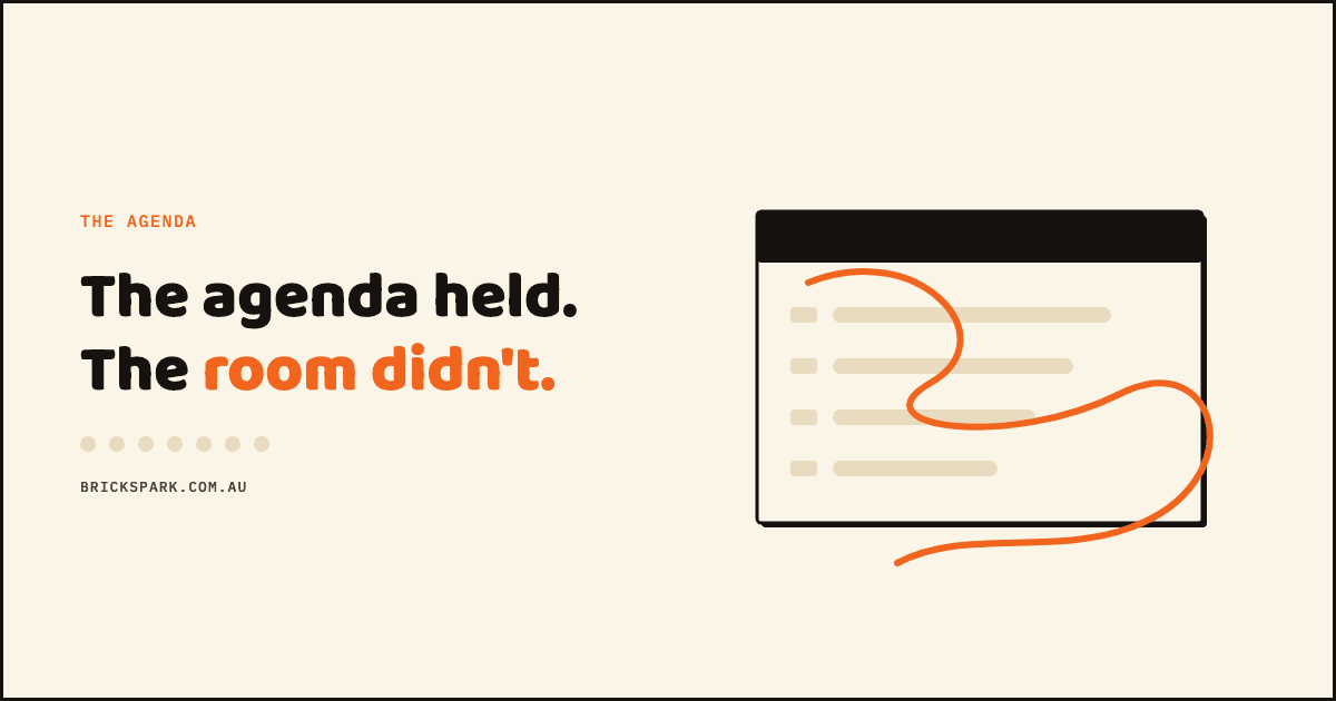 You've tried agendas and timers. Meetings still fail. — Brick Spark article cover