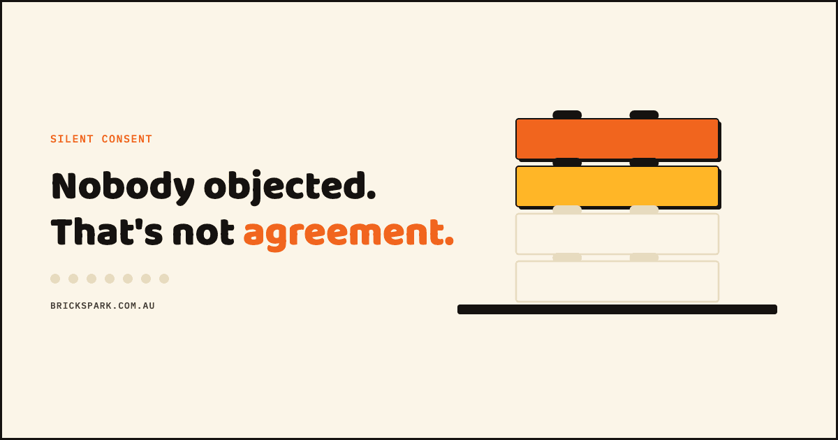 Your team already agreed. That's the problem. — Brick Spark article cover