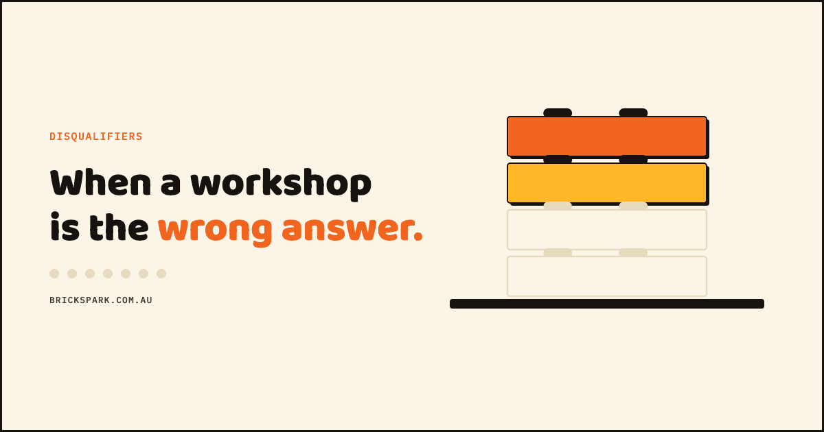 When a workshop is the wrong answer — Brick Spark article cover
